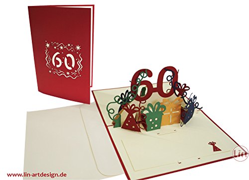 Lin Pop Up de tarjetas de felicitación por 60 beeeeestial Día, tarjetas de cumpleaños tarjetas de felicitación Tarjetas de felicitación Cumpleaños