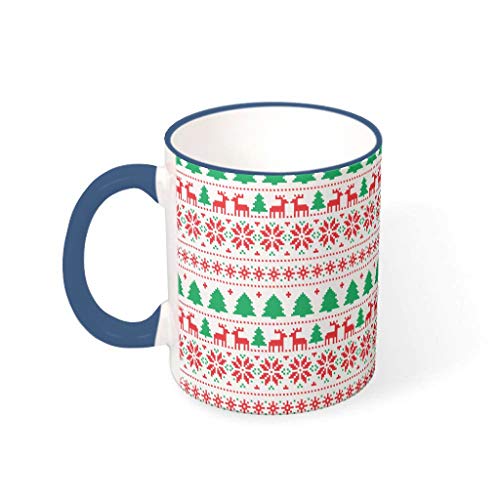 Lind88 - Taza de té con asa, diseño navideño con texto en inglés "Girl Present", 330 ml, color azul