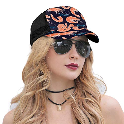 Lindo cocido camarones casual verano transpirable lavable reutilizable béisbol sombrero motocicleta militar sombrero unisex