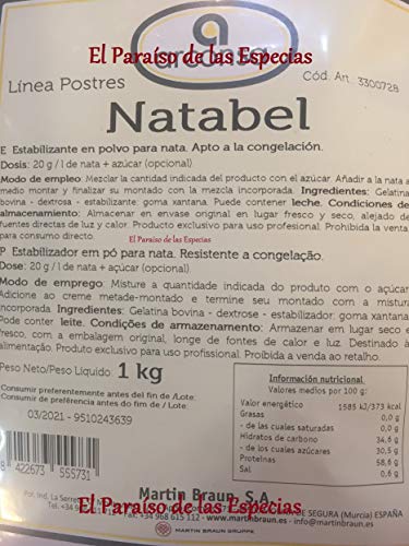 Linea Postres - Estabilizante para Montar Nata 1000 grs - Apto para la Congelación