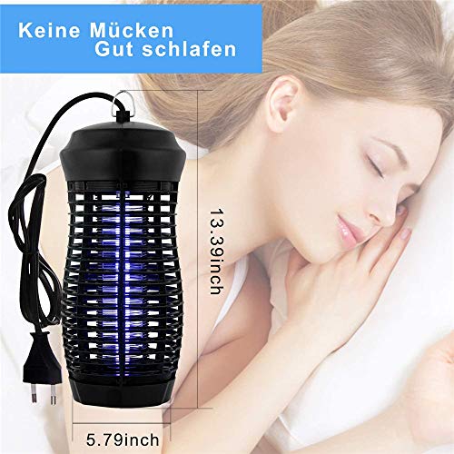 LINGKY Lámpara Matamoscas Electrico, Bug Zapper Trampa para Moscas Asesino De Mosquitos Asesino De Insectos Eléctrico, 6W Luz UV Asesino De Moscas Comercial Industrial Uso De Cocina En El Hogar