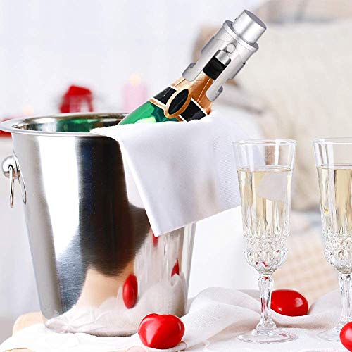 LINGLAN Tapón para Botella Champagne con bomba de presión integrada para mantener las burbujas de tu Fizz, color dorado y plateado, juego de 2 unidades