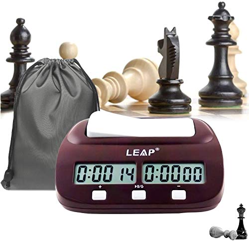 LingYe Reloj de ajedrez, Temporizador Profesional de ajedrez Pantalla de precisión Digital de Alta definición, Certificación Fide, Compra Disponible (Chess Clock * 1 y Bolsa * 1)