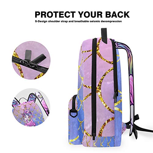 Linomo Mochila infantil extraíble, dulce unicornio, bolso bandolera para tienda/escuela/viajes, mochila escolar para niños, niñas, mujeres, hombres