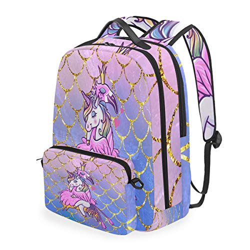 Linomo Mochila infantil extraíble, dulce unicornio, bolso bandolera para tienda/escuela/viajes, mochila escolar para niños, niñas, mujeres, hombres