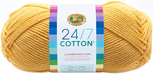 Lion Brand Yarn Company Hilo de 100% algodón, Color limón