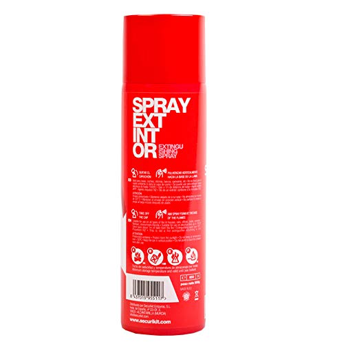 LIQUIDACIÓN -40%!!(PVP 71,85€) PACK 3 SPRAY EXTINTOR 500gr para casa. LOTE CAD. 05/2022-Especial para fuegos de aceite en cocina.