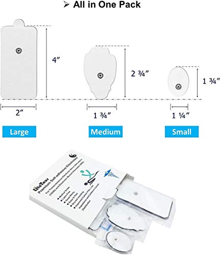 LiteTour 20 Piezas Electrodos para TENS Parches Electroestimulador 3.5 Electrodos Gelificados TENS Electrodos Masaje Gel Conductor Electrodos Parches para Electroestimuladores