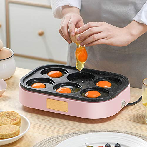 litthb Máquina para Hacer Hamburguesas con Tortilla eléctrica, Mini máquina para Hacer Pastel de Frijoles Rojos, sartén Antiadherente, 6 Agujeros, Tortilla, Hamburguesa con Tortilla, Pastel de Ruedas