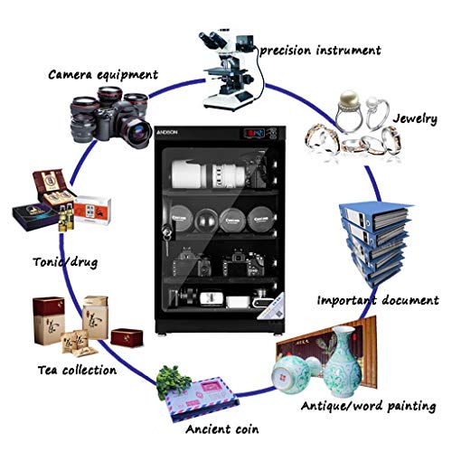 LIU UK Dry Cabinet Gabinete Seco para La Lente De La CáMara 80L Caja ElectróNica A Prueba De Humedad DeshumidificacióN AutomáTica Funcionamiento Silencioso
