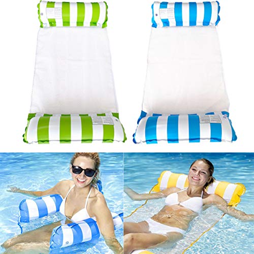 liuer 2PCS Hamaca Flotante,Hamaca de Agua Cama Flotante de Agua Versátil Flotador de Verano Colchonetas Inflable Hamaca de Agua Pool Lounge Float Piscina Hinchable Inflable para Adultos Niños