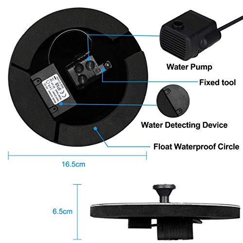 LIUMY Solar Fuente Bomba,1.4W Fuente Solar Jardín Solar Panel Flotador Fuente，Kit de Bomba Sumergible para el Aire Libre Baño de Aves, Estanque, Piscina, Patio, decoración de jardín