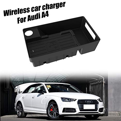 Liuwenju Inalámbrico Cargador de Coche para Audi A4 Wireless Sensor de Carga automático Mat Anker de Carga rápida 10W QI Central de Control automático Integrado de teléfono Ocultos Placa de Carga