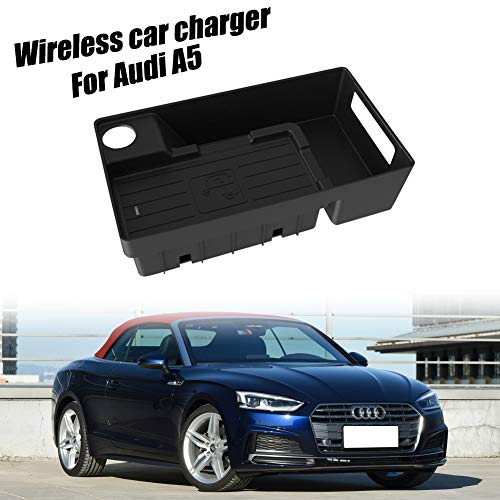 Liuwenju Inalámbrico Cargador de Coche para Audi A5 Wireless Sensor de Carga automático Mat Anker de Carga rápida 10W QI Central de Control automático Integrado de teléfono Ocultos Placa de Carga