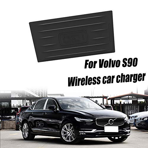 Liuwenju Inalámbrico Cargador de Coche para Volvo S90 Wireless Sensor de Carga automático Mat Anker de Carga rápida 10W QI Central de Control automático Integrado de teléfono Ocultos Placa de Carga