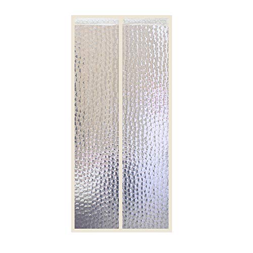 Liveinu Cortina Térmica Magnética Con Aislante Térmico Para Puerta De Aire Acondicionado o Cocina, Cortina Mosquitera Magnética Para Puertas de Verano e Invierno 80x210cm Blanco