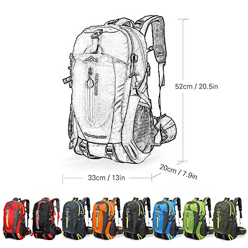 Lixada 40L Resistente al Agua Mochila, Portátil Mochila Trekking, Laptop Daypack, Durable Impermeable, para Escalada, Viajes, Actividades al Aire Libre (Verde)