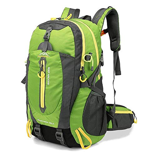 Lixada 40L Resistente al Agua Mochila, Portátil Mochila Trekking, Laptop Daypack, Durable Impermeable, para Escalada, Viajes, Actividades al Aire Libre (Verde)