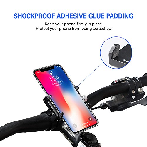 Lixada Antideslizante Bicicleta Ajustable Titular Montaje Soporte Clip Manillar Soporte para 3.5-6.2 Pulgadas Smart Teléfono Móvil