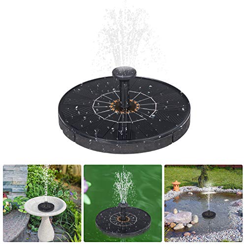 Lixada Kit de Fuente Solar Bomba Conjunto de Bomba de Agua con Decoración Finferior Bomba de Fuente Deco DIY para Baño de Pájaros al Aire Libre Estanque de Peces Jardín Patio Piscina de Césped