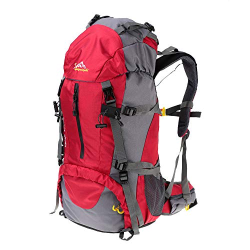 Lixada Mochila de Senderismo 50L con Cubierta Impermeable Mochila de Marcha Trekking Camping Deporte Al Aire Libre