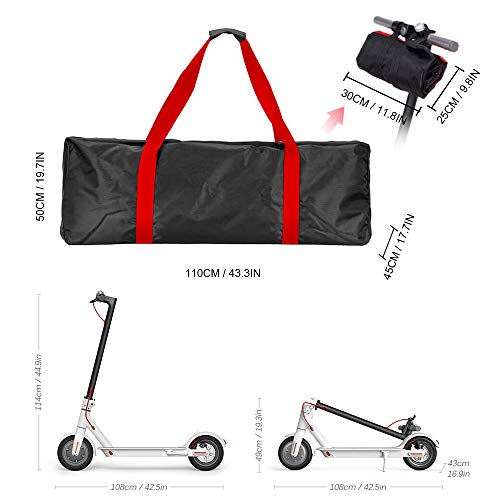 Lixada Portable Oxford Paño Scooter Bolsa Eléctrica Skateboard Bolsa de Transporte Compatible with Xiaomi Mijia M365 110 * 45 * 50 cm (Rojo)