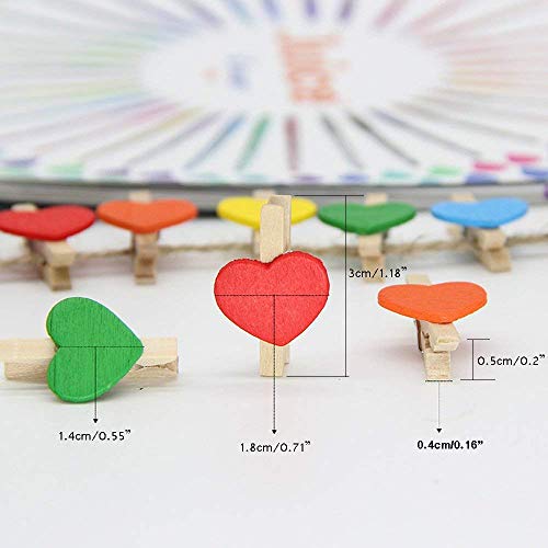 LIZHIGE Pinzas madera100 pcs Pinzas de Madera Decorativas,Pinzas la Ropa Naturales para Colgar Fotos Regalos decoración Mini Pinzas