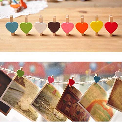 LIZHIGE Pinzas madera100 pcs Pinzas de Madera Decorativas,Pinzas la Ropa Naturales para Colgar Fotos Regalos decoración Mini Pinzas