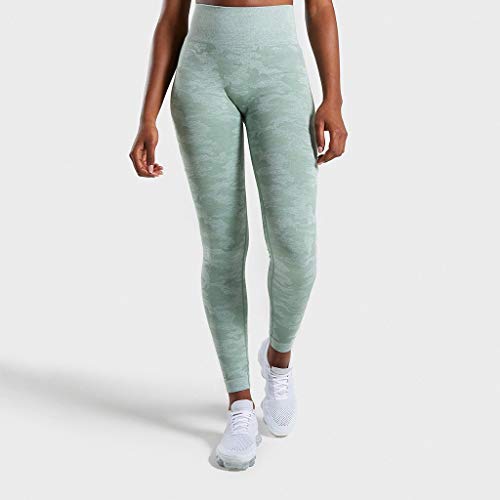 LJBOZ Leggins Deportivos Mujer Push up Mallas Pantalones, Pantalon Deportivo Alta Cintura Yoga Elásticos SeamlessGreen-6