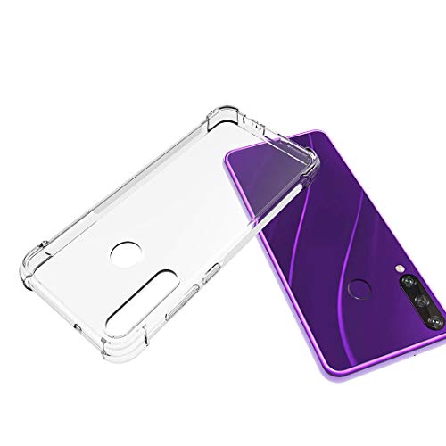 LJSM Funda para Huawei Y6p (6.3") + 3 Piezas Protector de Pantall - Carcasa Protectora Delgada y Transparente con Refuerzo en Las Esquinas Parachoques Fundas de TPU Flexible