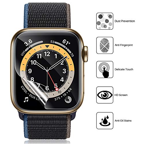 LK Protector de Pantalla Compatible con Apple Watch Series 6/SE/5/4 40mm/38mm, [6 Piezas] [TPU-Film] [Adsorcion anhidra] HD Soft Protector Compatible con Apple Watch 40mm/38mm Pantalla,LK-X-76