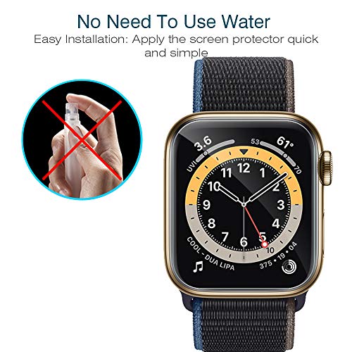 LK Protector de Pantalla Compatible con Apple Watch Series 6/SE/5/4 40mm/38mm, [6 Piezas] [TPU-Film] [Adsorcion anhidra] HD Soft Protector Compatible con Apple Watch 40mm/38mm Pantalla,LK-X-76