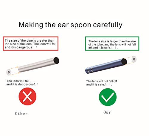 LKJJTG Selección de Orejas de 5,5 mm, Herramienta de Limpieza de Cerumen, Cuchara de Oreja Visual,fácil de Limpiar, Deja Que Tus familias disfruten de la fantástica sensación