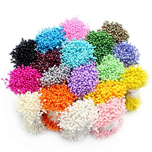 LKXHarleya 1000 pcs Unids/Lote Mini Artificial Cabezas Dobles Perla Flor Estambre Pistil Home Craft Decor