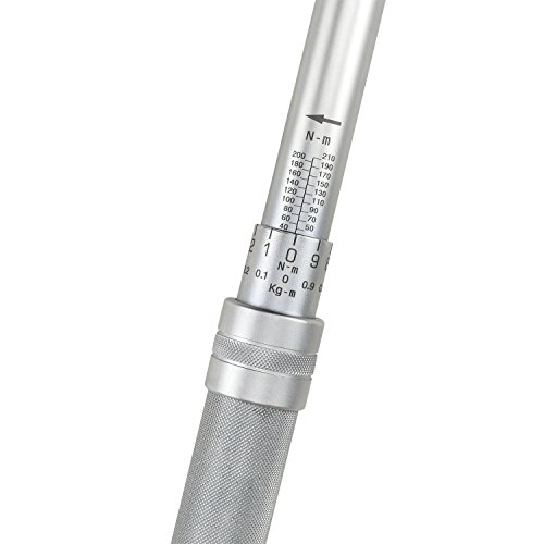 Llave dinamométrica 1/2" con extensión y vasos de 17 mm, 19 mm y 21 mm de WIESEMANN 1893 | Apriete preciso gracias a desacople automático y escala dual | Acero al cromo vanadio, cromado | 80386