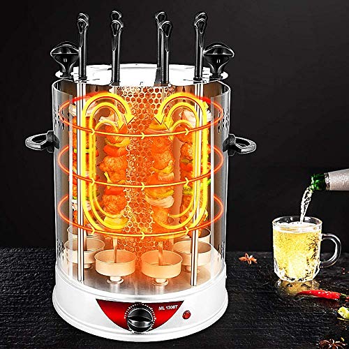 LLDKA Automáticamente rotación Vertical Barbacoa No se Permite Fumar para la Barbacoa con asador eléctrico para Kebab, Pinchos y Asar para el hogar Partes,8