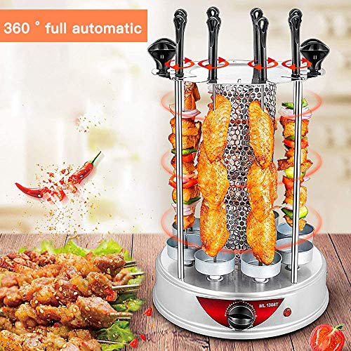 LLDKA Automáticamente rotación Vertical Barbacoa No se Permite Fumar para la Barbacoa con asador eléctrico para Kebab, Pinchos y Asar para el hogar Partes,8