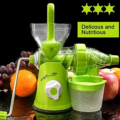 LLTT Manivela Individual Auger Exprimidor Multifuctional Cocina Manual Vegetal de la Fruta Exprimidor Bases de maquinarias de succión con (Color : 1pcs)