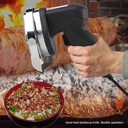 LMFLY Cutter Cuchillo Kebab Eléctrico，Turquía Kebab Máquina de Cortar Eléctrico Cortador de Carne Comercial Cortador de Kebab Cuchillo Kebab a Parrilla Acero Inoxidable