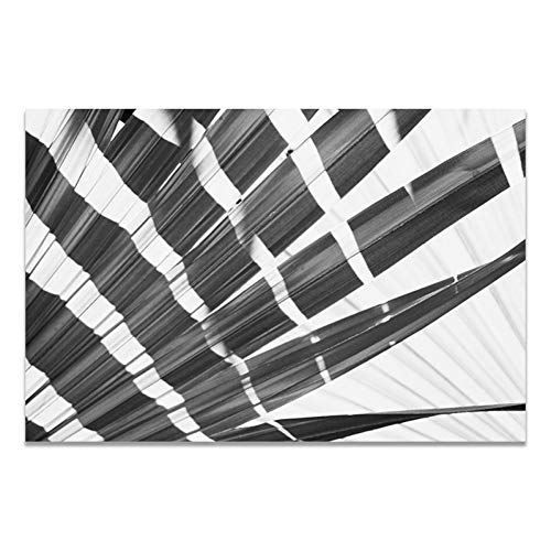 LMSDALAO - Póster e impresiones en blanco y negro - Arte mural de estilo nórdico con hoja verde - Cuadro sobre lienzo - Imagen decorativa para niña para salón