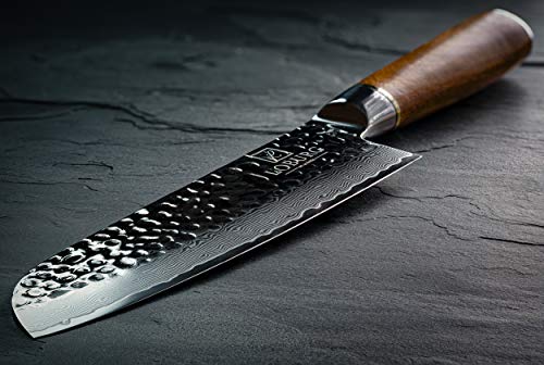 Loburg - Cuchillo de cocina (31,5 cm, incluye caja de regalo, núcleo de acero VG-10, cuchillo de cocinero, cuchillo multiusos, incluye caja de regalo)