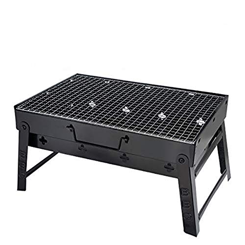 Locisne Barbacoa de Barbacoa Plegable portátil Parrilla de carbón para 3-4 Personas, Parrilla de Acero Negro para Acampar, Picnic, Cocinar en la Mesa, Viajar a la Fiesta en el jardín