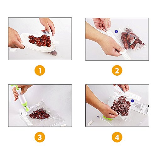 Locisne Sous Vide Bags Kit para Anova Joule 20pcs 2 tamaños BPA Free Vacuum Sous Vide Bolsas selladas+1 bomba manual+2 bolsas de sellado de bolsas+4 Sous Vide Clips+1 sellador de botellas de vino