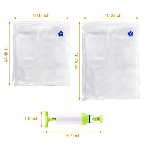 Locisne Sous Vide Bags Kit para Anova Joule 20pcs 2 tamaños BPA Free Vacuum Sous Vide Bolsas selladas+1 bomba manual+2 bolsas de sellado de bolsas+4 Sous Vide Clips+1 sellador de botellas de vino