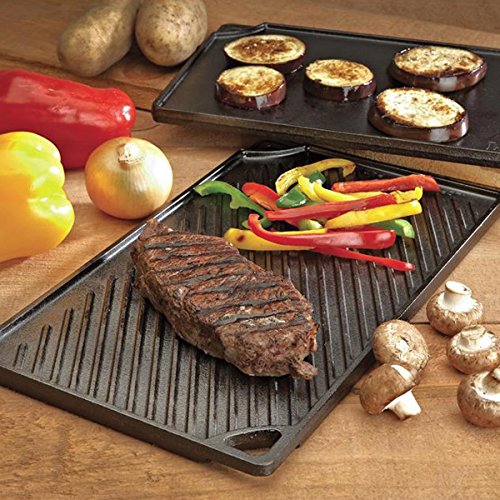 Lodge Plancha Grill rect. Reversible-Hierro Fundido 42x24cm INLODGE.LDP3, Inoxidable, 42 x 24cm