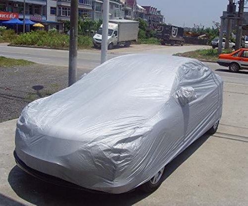 logei® cubierta del coche a prueba de agua lonas llenas de garaje cubierta exterior especial resistente al agua para retrovisor, plata (490 x 180 x 150 cm)