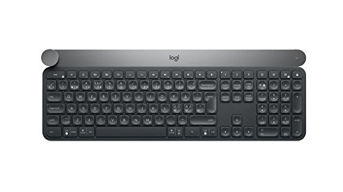 Logitech Craft Teclado Inalámbrico, 2,4 GHz/Bluetooth, Disco Selector Creativo, Multi-Dispositivos, Teclas Retroiluminadas Automáticas, Recargable, PC/Mac/Portátil, Disposición QWERTY Español - Negro