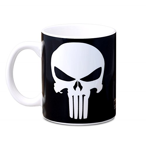 Logoshirt El Castigador Taza de Cafe - Punisher - Marvel Comics Taza - Antihéroe Taza para Té - Negro - Diseño Original con Licencia