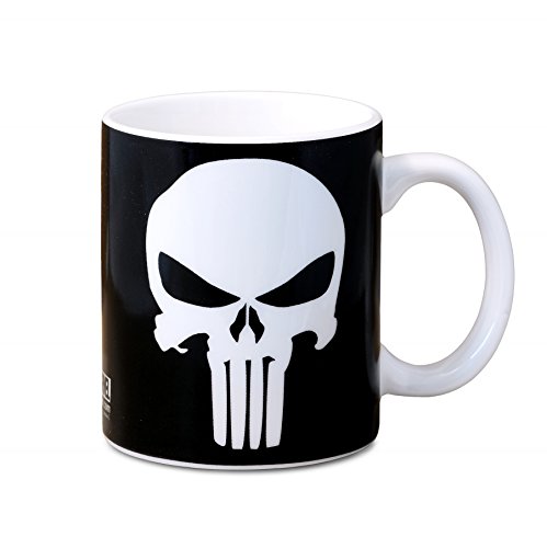 Logoshirt El Castigador Taza de Cafe - Punisher - Marvel Comics Taza - Antihéroe Taza para Té - Negro - Diseño Original con Licencia