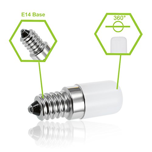 LOHAS® 4 x E14 bombillas LED 1.5W, Reemplazo para la lámpara del halógeno 15W, Blanco elegante, 135 Lúmenes y Blanco frío, 6000k, 220-240V AC, SES refrigerador bombillas LED de luz